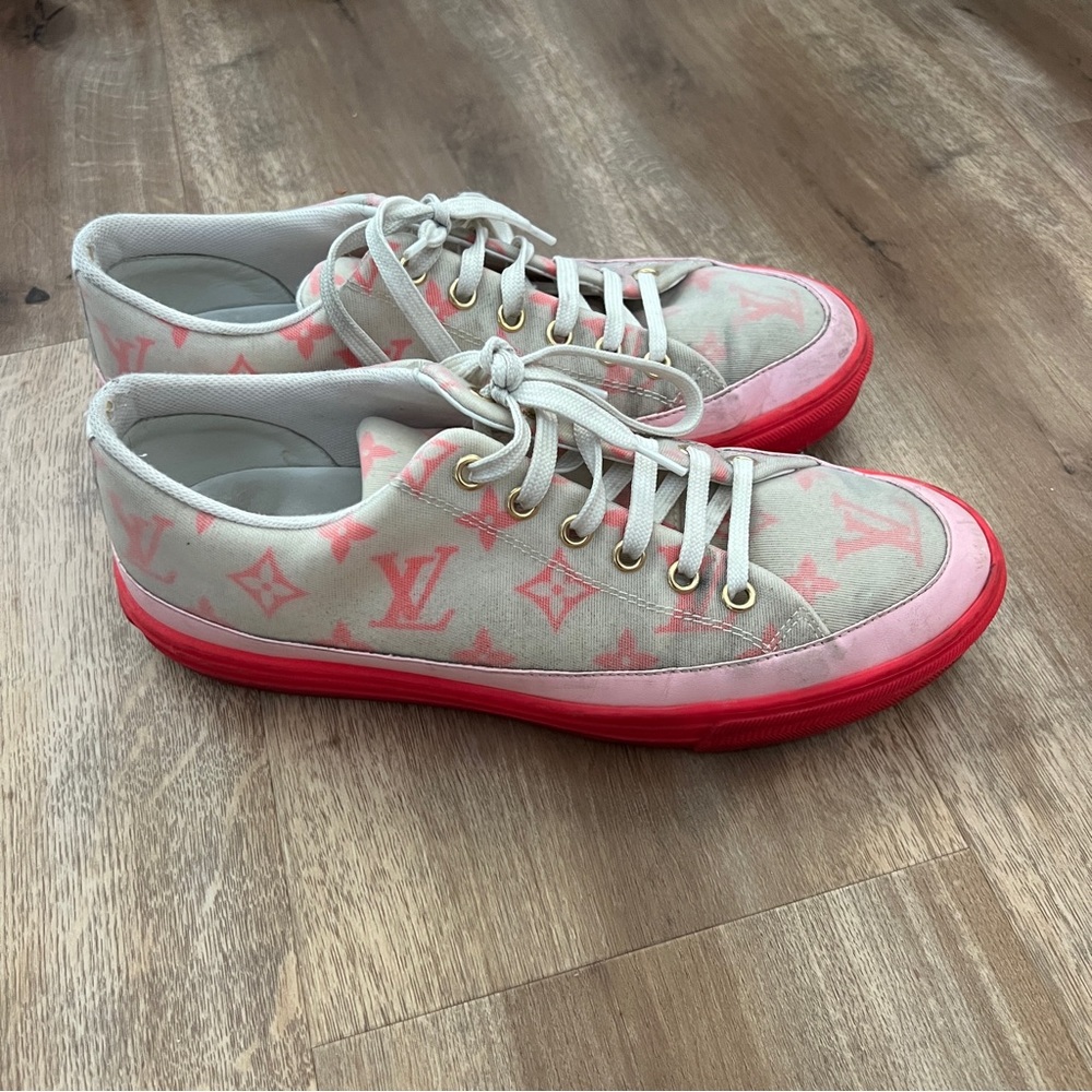 Louis Vuitton Technical Fabric Monogram Stellar Sneakers 37 Rose Pop